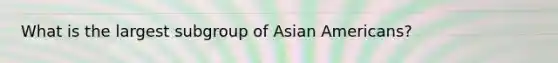 What is the largest subgroup of Asian Americans?