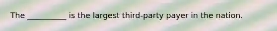 The __________ is the largest third-party payer in the nation.