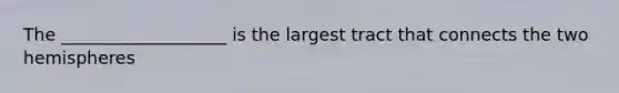 The ___________________ is the largest tract that connects the two hemispheres