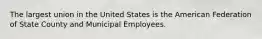 The largest union in the United States is the American Federation of State County and Municipal Employees.