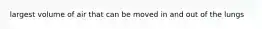 largest volume of air that can be moved in and out of the lungs