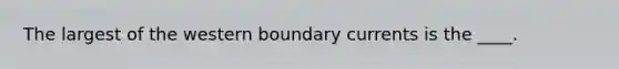 The largest of the western boundary currents is the ____.