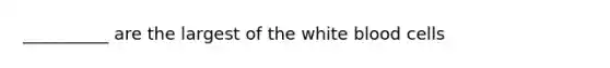 __________ are the largest of the white blood cells