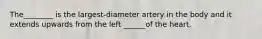 The________ is the largest-diameter artery in the body and it extends upwards from the left ______of the heart.