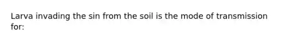 Larva invading the sin from the soil is the mode of transmission for: