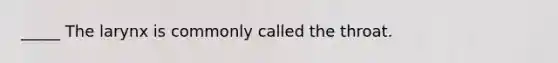 _____ The larynx is commonly called the throat.