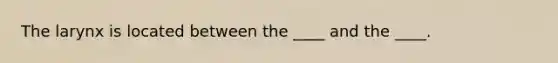 The larynx is located between the ____ and the ____.