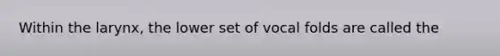 Within the larynx, the lower set of vocal folds are called the