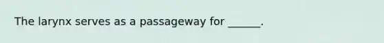 The larynx serves as a passageway for ______.