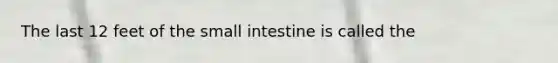 The last 12 feet of <a href='https://www.questionai.com/knowledge/kt623fh5xn-the-small-intestine' class='anchor-knowledge'>the small intestine</a> is called the