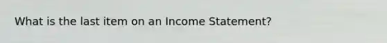 What is the last item on an <a href='https://www.questionai.com/knowledge/kCPMsnOwdm-income-statement' class='anchor-knowledge'>income statement</a>?