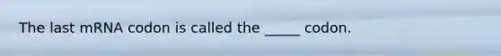 The last mRNA codon is called the _____ codon.