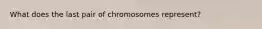 What does the last pair of chromosomes represent?