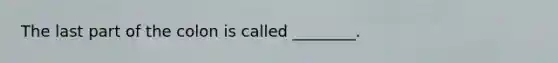 The last part of the colon is called ________.