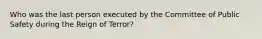 Who was the last person executed by the Committee of Public Safety during the Reign of Terror?