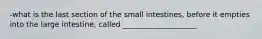 -what is the last section of the small intestines, before it empties into the large intestine, called ____________________