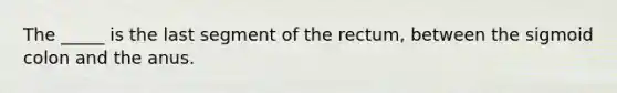 The _____ is the last segment of the rectum, between the sigmoid colon and the anus.