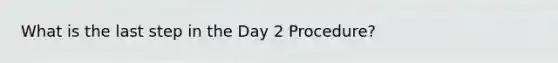 What is the last step in the Day 2 Procedure?