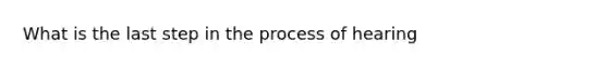 What is the last step in the process of hearing