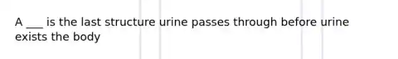 A ___ is the last structure urine passes through before urine exists the body