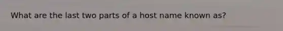 What are the last two parts of a host name known as?​