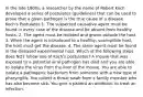 In the late 1800s, a researcher by the name of Robert Koch developed a series of postulates (guidelines) that can be used to prove that a given pathogen is the true cause of a disease. Koch's Postulates 1. The suspected causative agent must be found in every case of the disease and be absent from healthy hosts. 2. The agent must be isolated and grown outside the host. 3. When the agent is introduced to a healthy, susceptible host, the host must get the disease. 4. The same agent must be found in the diseased experimental host. Which of the following steps does NOT follow one of Koch's postulates? A mouse that was exposed to a potential viral pathogen has died and you are able to isolate the virus from the liver of the mouse. You are able to isolate a pathogenic bacterium from someone with a new type of pharyngitis. You collect a throat swab from a family member who has also become sick. You give a patient an antibiotic to treat an infection.