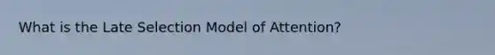 What is the Late Selection Model of Attention?