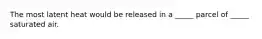 The most latent heat would be released in a _____ parcel of _____ saturated air.