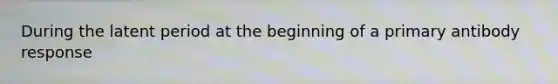 During the latent period at the beginning of a primary antibody response