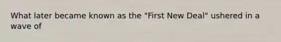 What later became known as the "First New Deal" ushered in a wave of