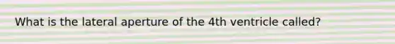 What is the lateral aperture of the 4th ventricle called?