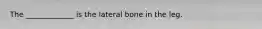 The _____________ is the lateral bone in the leg.