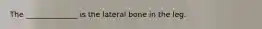 The ______________ is the lateral bone in the leg.