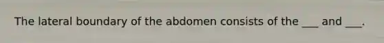 The lateral boundary of the abdomen consists of the ___ and ___.