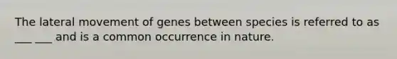 The lateral movement of genes between species is referred to as ___ ___ and is a common occurrence in nature.