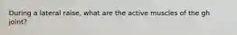 During a lateral raise, what are the active muscles of the gh joint?