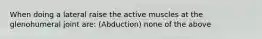 When doing a lateral raise the active muscles at the glenohumeral joint are: (Abduction) none of the above