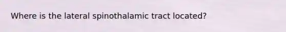 Where is the lateral spinothalamic tract located?