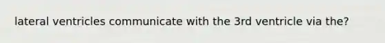 lateral ventricles communicate with the 3rd ventricle via the?