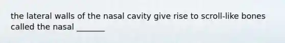 the lateral walls of the nasal cavity give rise to scroll-like bones called the nasal _______