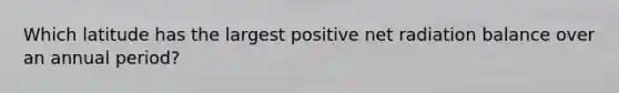 Which latitude has the largest positive net radiation balance over an annual period?