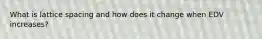 What is lattice spacing and how does it change when EDV increases?