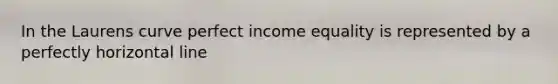 In the Laurens curve perfect income equality is represented by a perfectly horizontal line