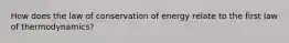 How does the law of conservation of energy relate to the first law of thermodynamics?