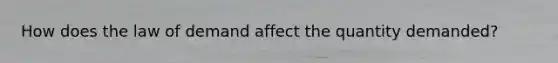 How does the law of demand affect the quantity demanded?