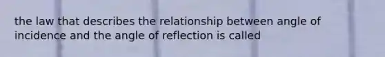 the law that describes the relationship between angle of incidence and the angle of reflection is called