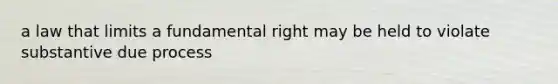 a law that limits a fundamental right may be held to violate substantive due process