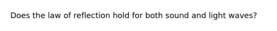 Does the law of reflection hold for both sound and light waves?