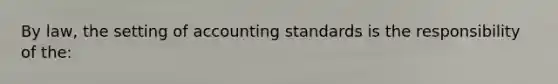 By law, the setting of accounting standards is the responsibility of the: