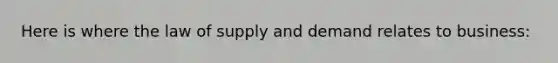 Here is where the law of supply and demand relates to business: